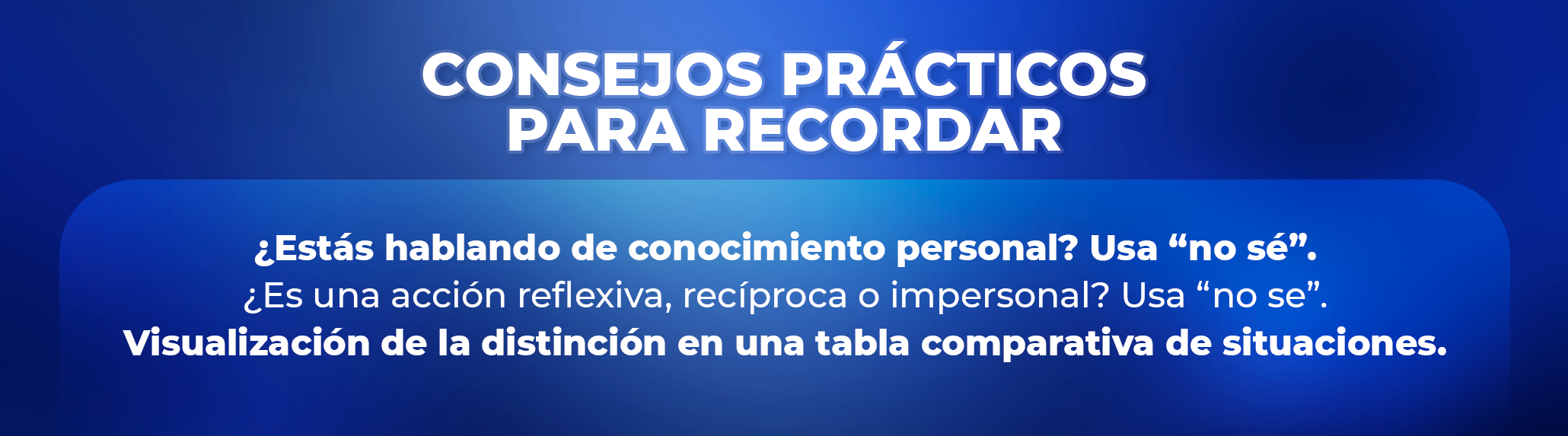 No sé o no se