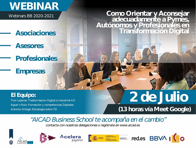 Webinar para consejar a Pymes, Autónomos y Profesionales