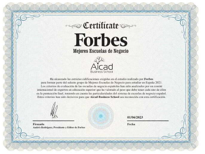 Forbes Certificate